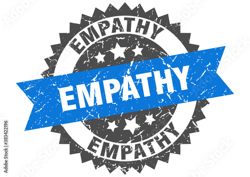 empathy stamp. grunge round sign with ribbon