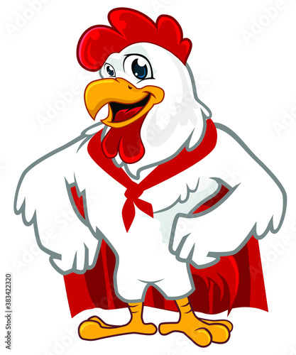 chicken mascot cartoon in vector