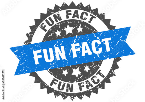 fun fact stamp. grunge round sign with ribbon