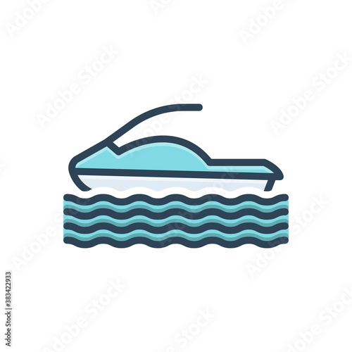 Color illustration icon for hydrocycle