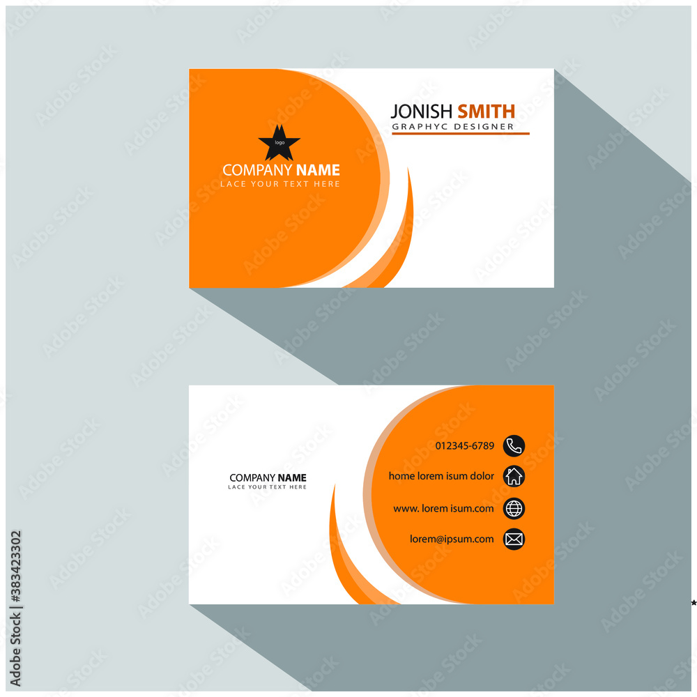 Modern simple light business card template - Flat Design - Vector Illustration Modern simple light business card template - Flat Design - Vector Illustration