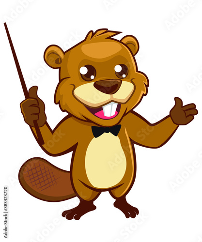 beaver mascot cartoon in vector