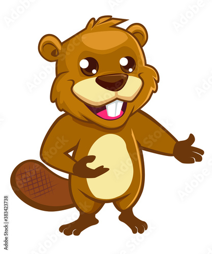 beaver mascot cartoon in vector