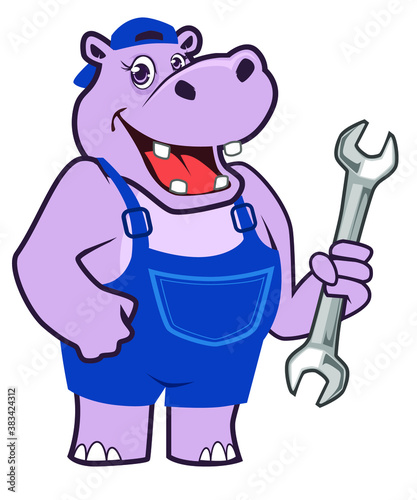 hippopotamus mascot cartoon
