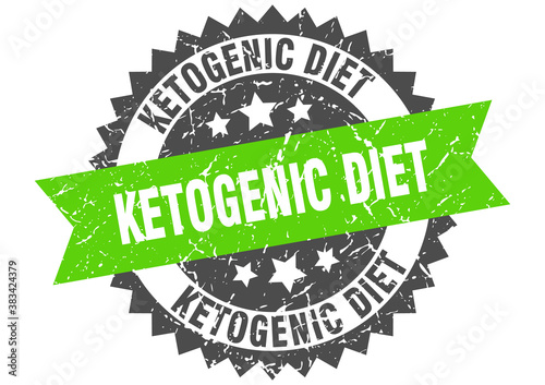 ketogenic diet stamp. grunge round sign with ribbon