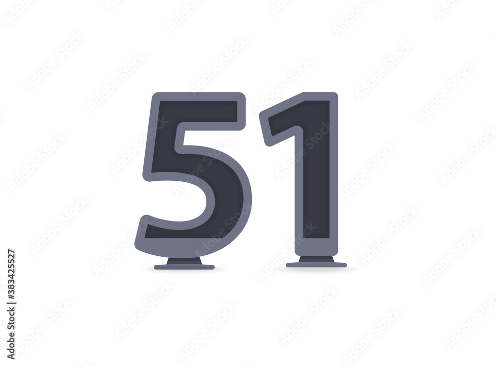 51 vector number design. For logo, brand label, design elements, corporate identity, application etc. İsolated vector illustration 51 vector number design. For logo, brand label, design elements, corporate identity, application etc. İsolated vector illustration