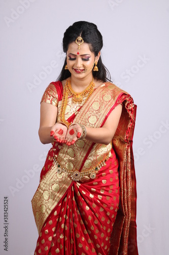 Indian Godess of prosperity / Lakshmi isolated on white.