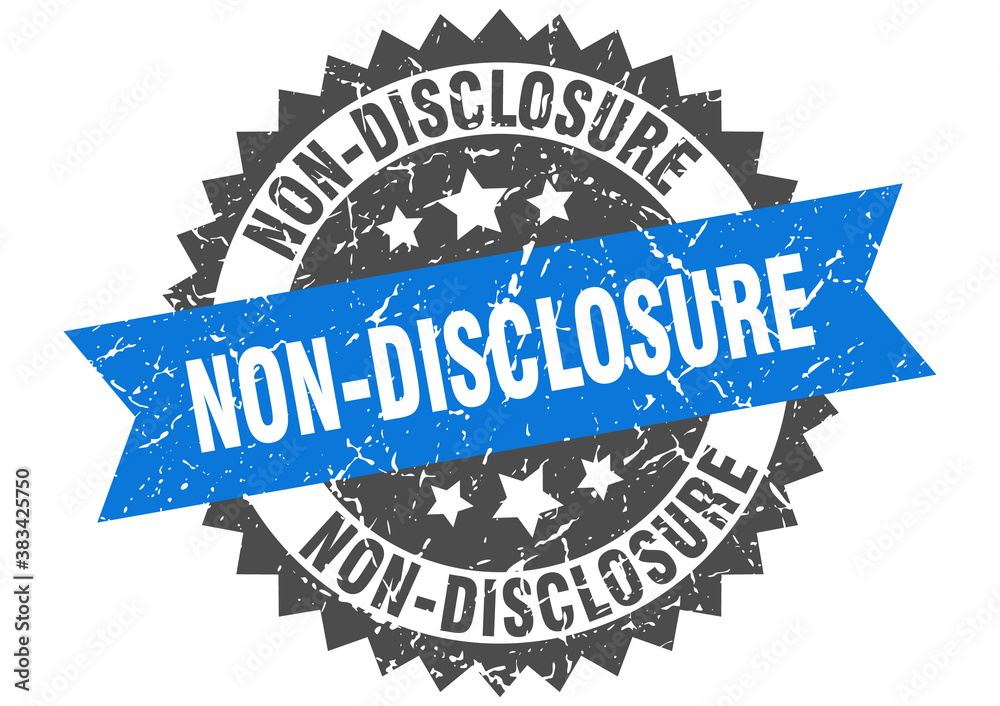 Obraz premium non-disclosure stamp. grunge round sign with ribbon