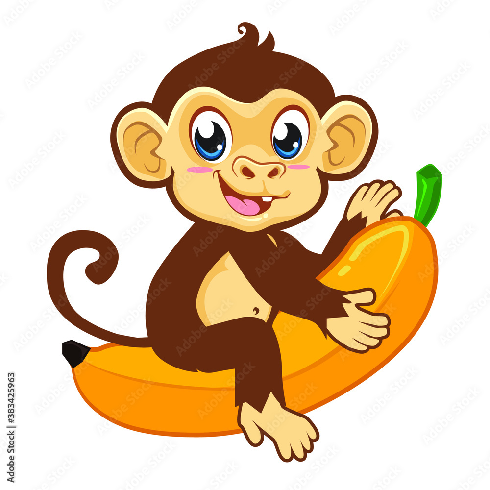 Fototapeta premium monkey mascot cartoon in vector