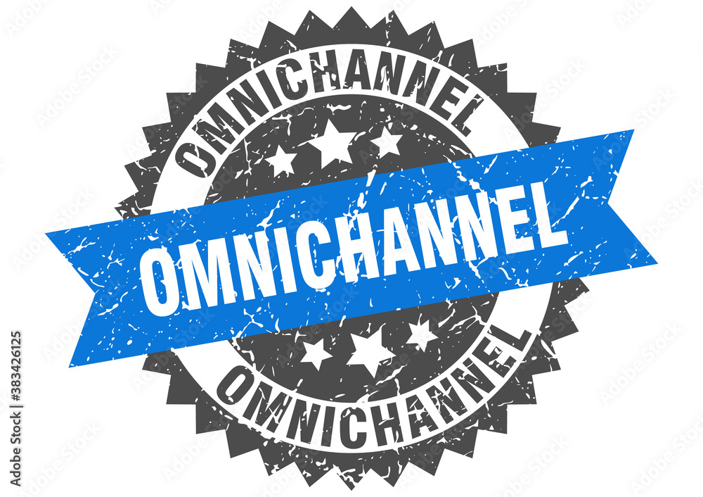 Obraz premium omnichannel stamp. grunge round sign with ribbon