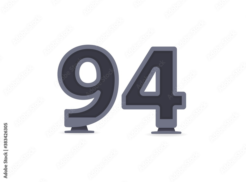 94 vector number design. For logo, brand label, design elements, corporate identity, application etc. İsolated vector illustration 94 vector number design. For logo, brand label, design elements, corporate identity, application etc. İsolated vector illustration