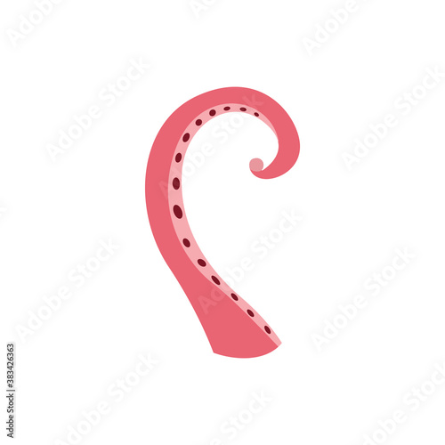 Foto Octopus pink palp or sucker-bearing arms flat vector illustration isolated
