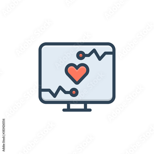 Color illustration icon for monitoring