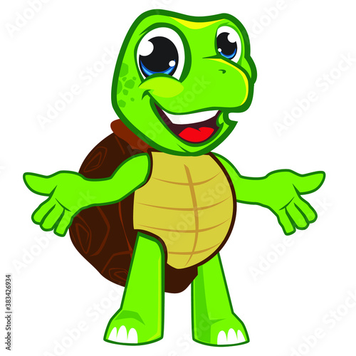 turtle mascot cartoon in vector