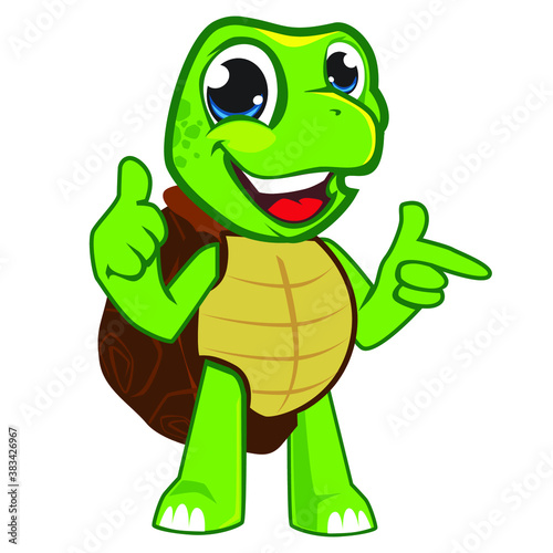 turtle mascot cartoon in vector