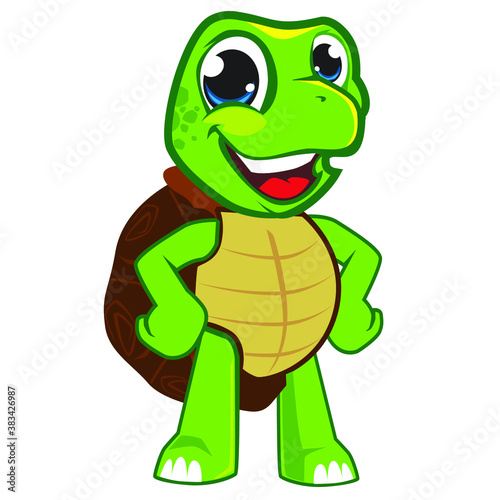 turtle mascot cartoon in vector