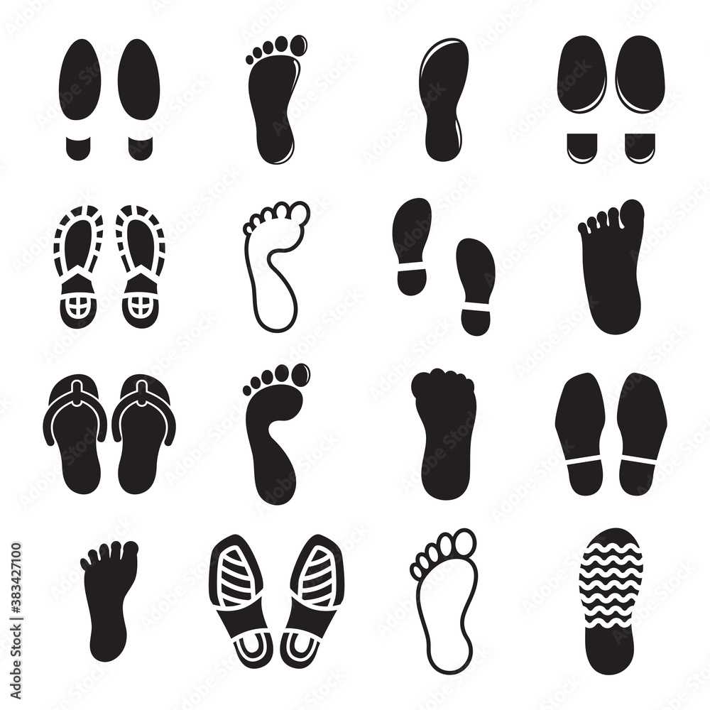 foot step icons set vector illustration foot step icons set vector illustration