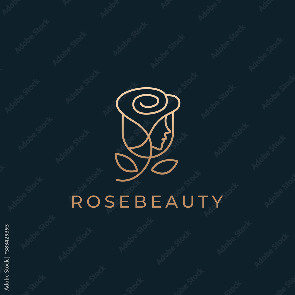 Golden Luxury Rose Beauty Woman Face Logo Design Stock Vector | Adobe Stock Golden Luxury Rose Beauty Woman Face Logo Design Stock Vector | Adobe Stock