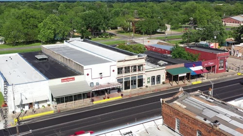 Old Buildings, Storefronts and Rooftops in a Small Town, Calvert, Texas, USA