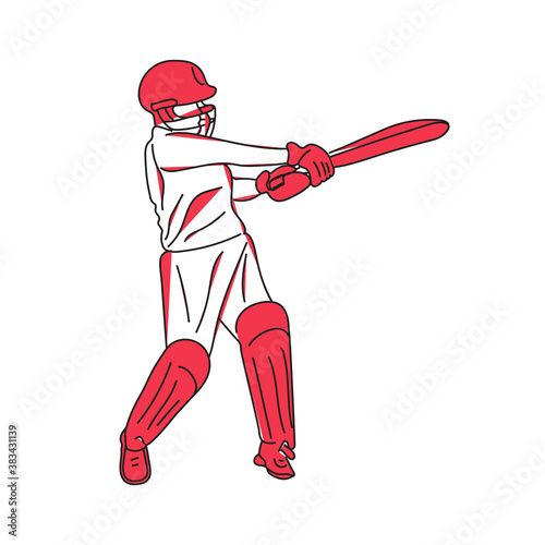 illustration of batsman playing cricket championship sports