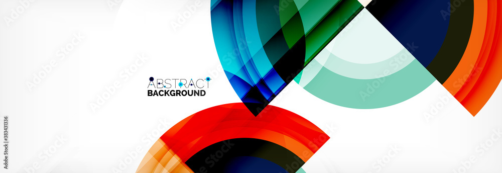 Fototapeta premium Round shapes, triangles and circles. Modern abstract background