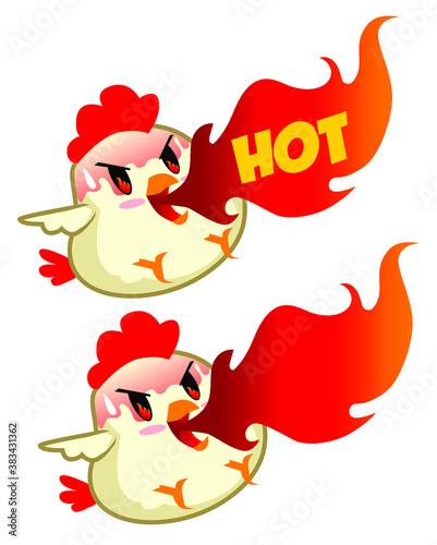 chicken mascot cartoon in vector