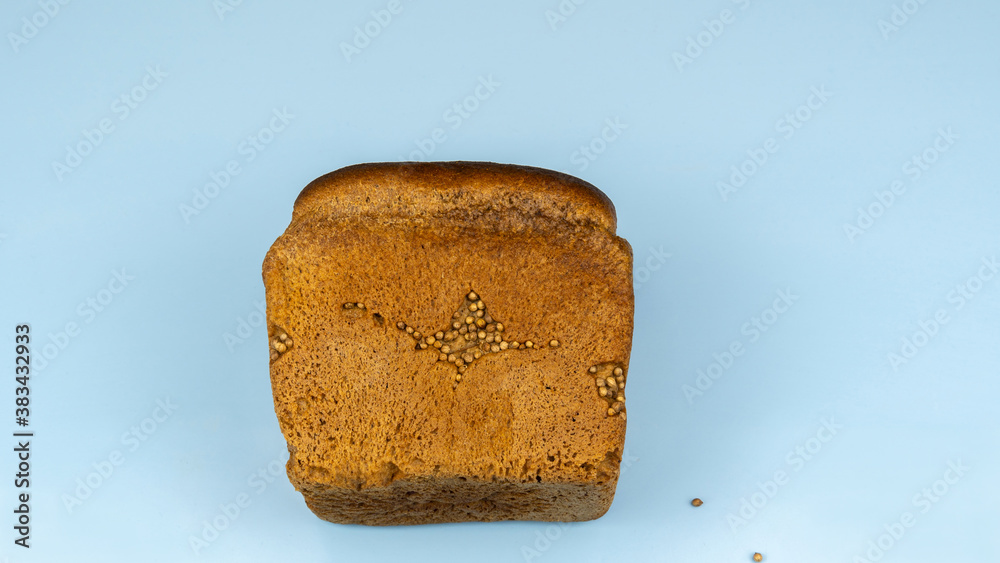 Sliced rye bread close up