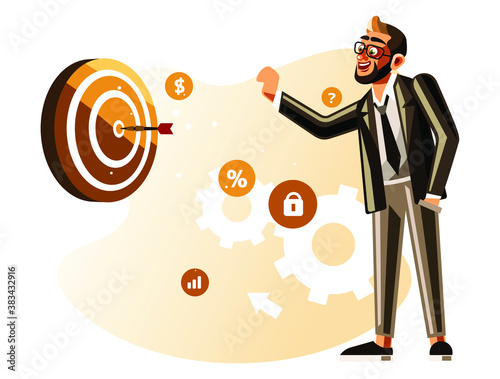 business man reach a target
