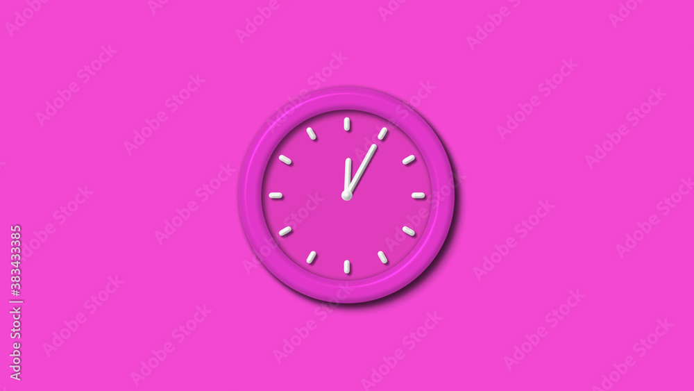 New pink color 3d wall clock isolated on pink background,couting down clock isolated New pink color 3d wall clock isolated on pink background,couting down clock isolated