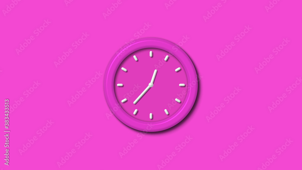 New pink color 3d wall clock isolated on pink background,couting down clock isolated New pink color 3d wall clock isolated on pink background,couting down clock isolated