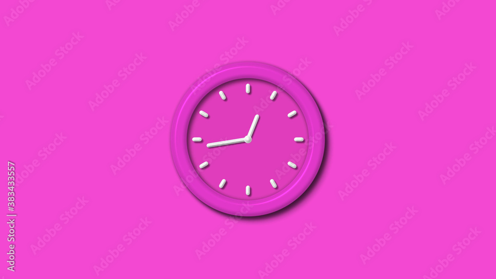 New pink color 3d wall clock isolated on pink background,couting down clock isolated New pink color 3d wall clock isolated on pink background,couting down clock isolated