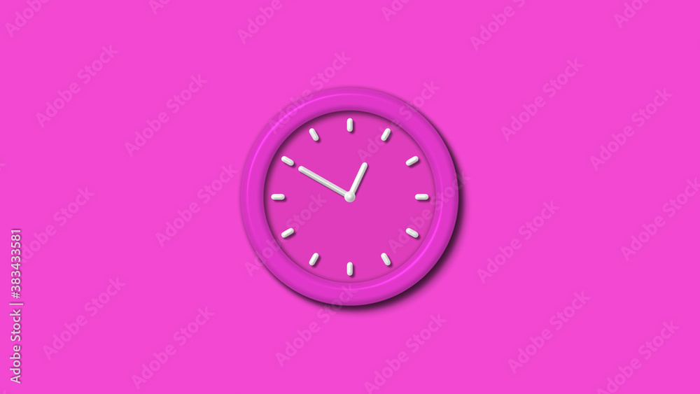 New pink color 3d wall clock isolated on pink background,couting down clock isolated New pink color 3d wall clock isolated on pink background,couting down clock isolated