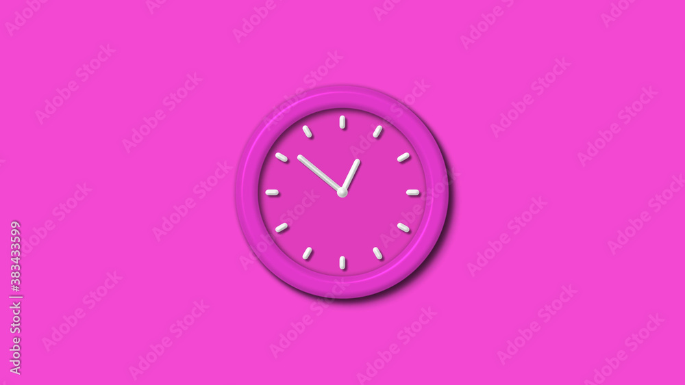 New pink color 3d wall clock isolated on pink background,couting down clock isolated New pink color 3d wall clock isolated on pink background,couting down clock isolated