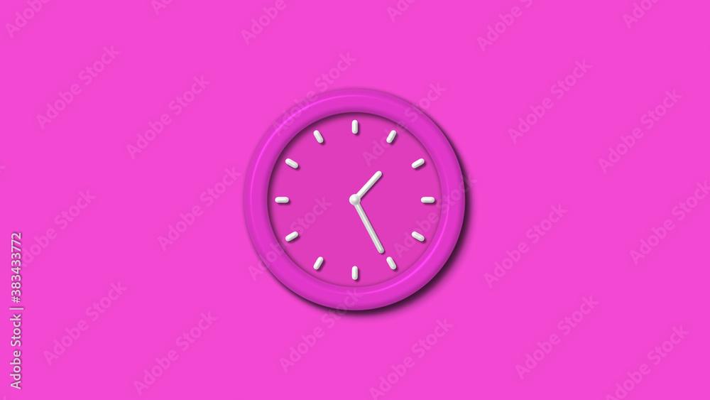 New pink color 3d wall clock isolated on pink background,couting down clock isolated New pink color 3d wall clock isolated on pink background,couting down clock isolated