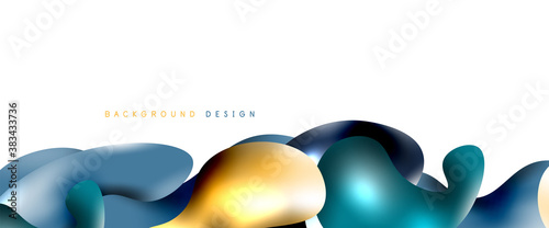 Bubbles abstract background. Liquid splashes on white vector template