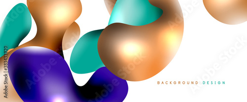 Bubbles abstract background. Liquid splashes on white vector template