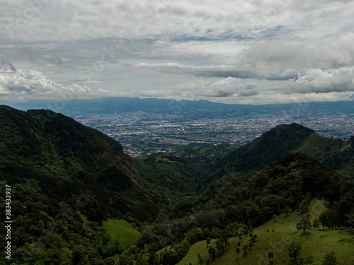 Beautiful view of the impressive green  the Rainforest in Costa Rica in Pico Blanco