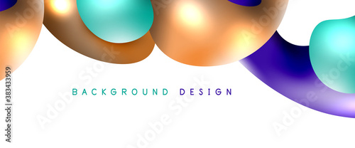 Bubbles abstract background. Liquid splashes on white vector template