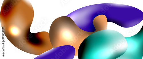 Bubbles abstract background. Liquid splashes on white vector template