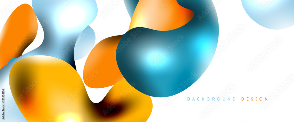 Bubbles abstract background. Liquid splashes on white vector template