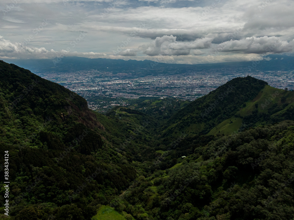 Beautiful view of the impressive green  the Rainforest in Costa Rica in Pico Blanco