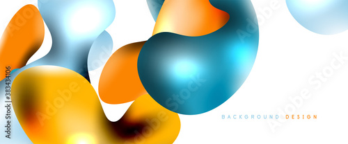 Bubbles abstract background. Liquid splashes on white vector template