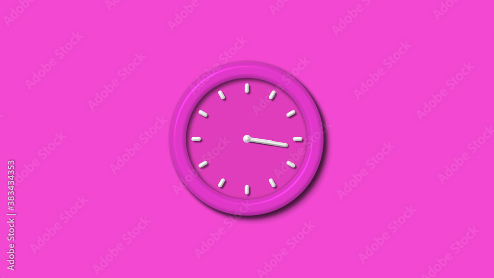 New pink color 3d wall clock isolated on pink background,couting down clock isolated New pink color 3d wall clock isolated on pink background,couting down clock isolated