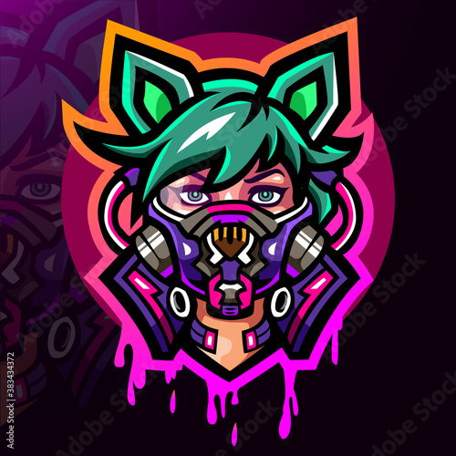 Cyberpunk esport logo mascot design