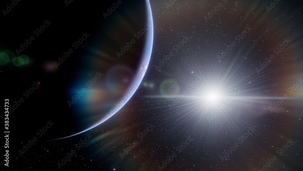 Cosmic landscape, beautiful science fiction wallpaper with endless deep space. 3D render Cosmic landscape, beautiful science fiction wallpaper with endless deep space. 3D render