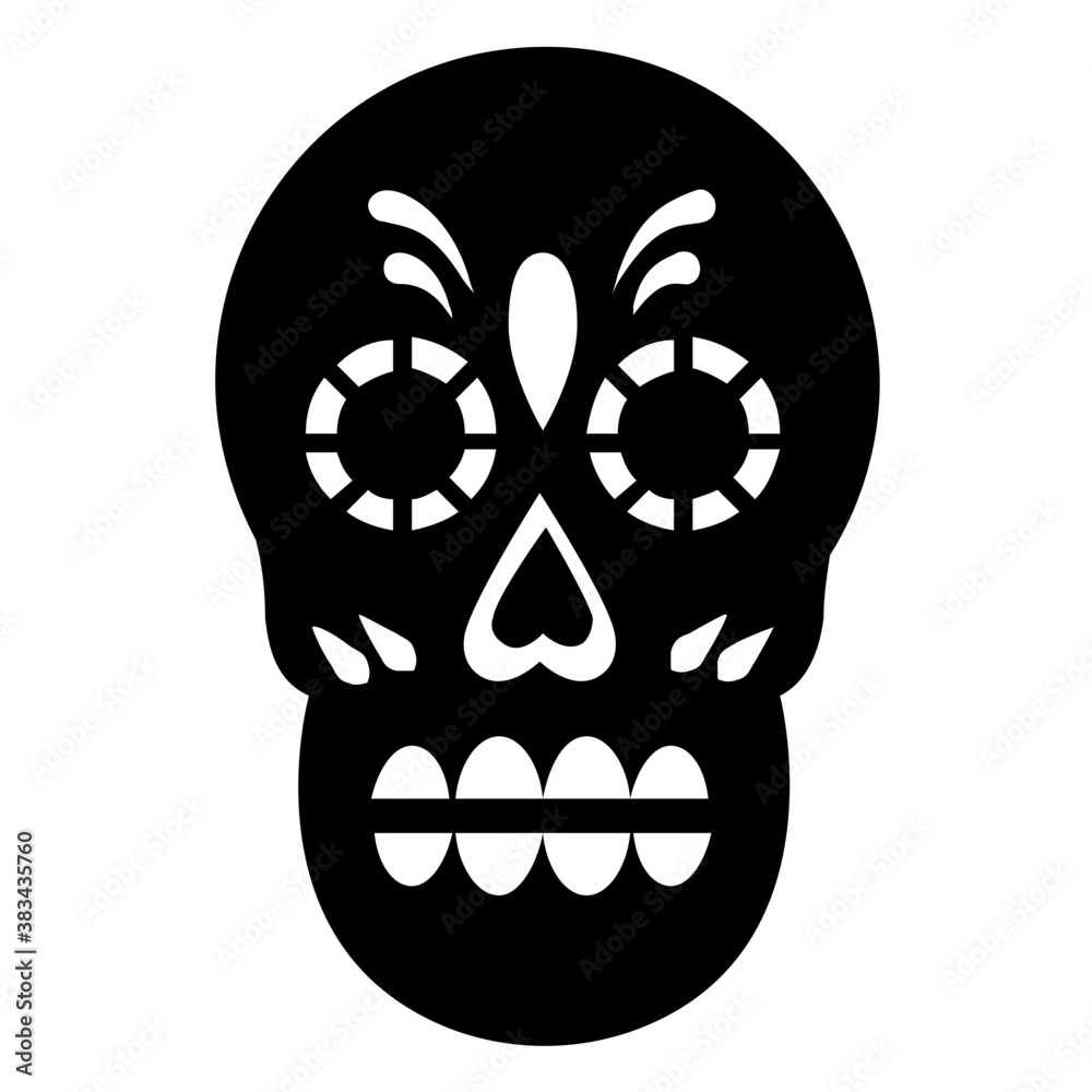Fototapeta premium Human skull icon on white background 