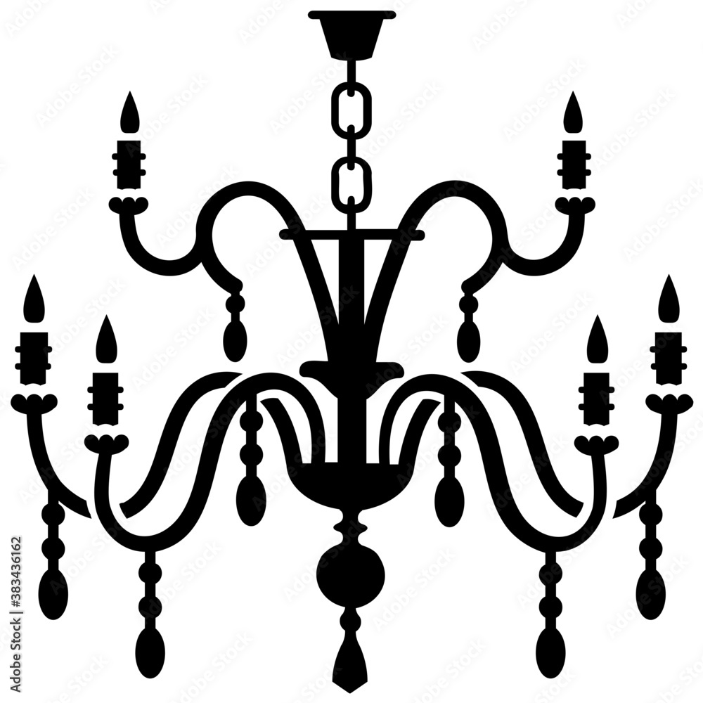 
Classic chandelier vector icon design
