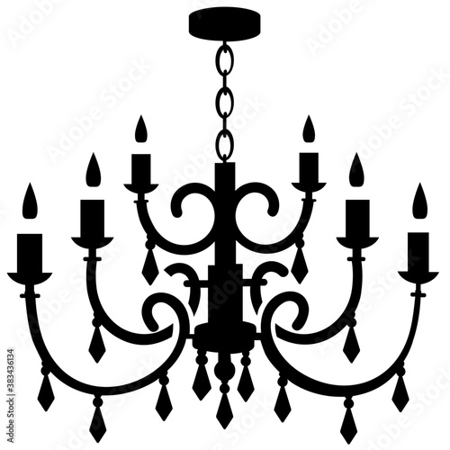 
Solid icon design of contemporary chandelier
