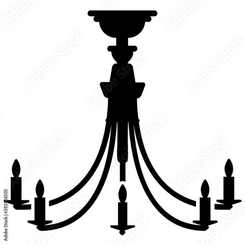 
Hanging crystal chandelier icon
