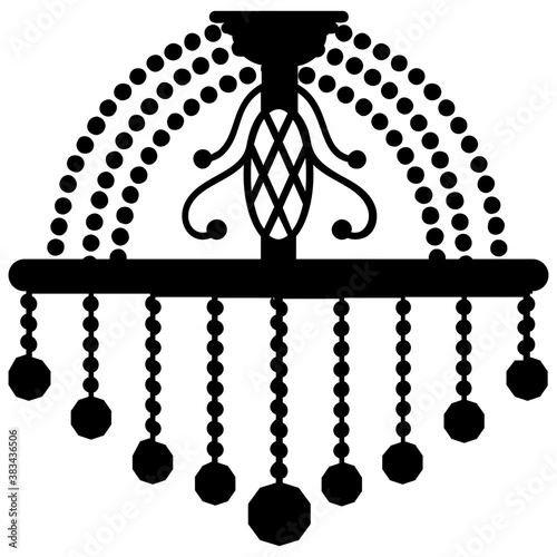 
Hanging crystal chandelier icon
